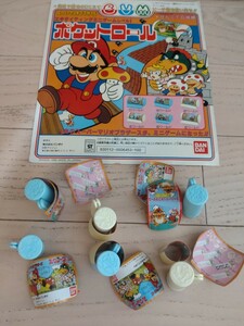 super Mario pocket roll that time thing Mini game Family computer nintendo Bandai 1986 Showa Retro cardboard set 