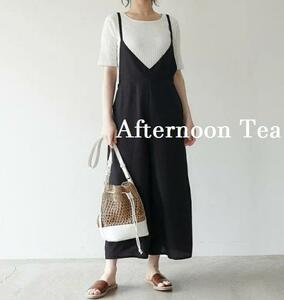 [タグつき] アフタヌーンティー Afternoon Tea パンツ オールインワン サロペットパンツ 黒 かわいい おしゃれ オススメ 