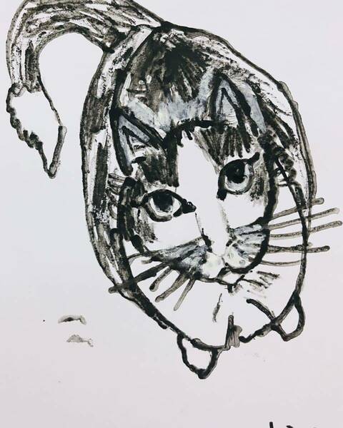 絵描きhiro C「猫が行く」