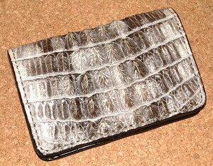 限定生産 新品 ファニー FUNNY 最高級 ナイル クロコダイル 革製 セミロング ウォレット 白×黒 サンセットビルフォード ミディアム 長財布