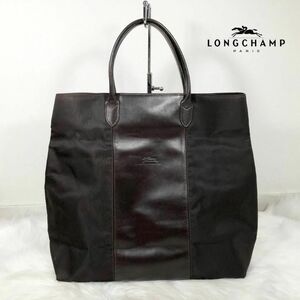 ロンシャン LONGCHAMP ナイロン レザー ハンドバッグ