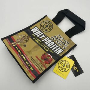 ゴールドジム GOLDGYM トートバッグ　プロテインモチーフ　ストロベリー風味デザイン