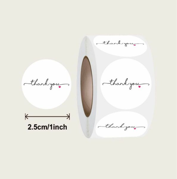 (最終価格) サンキュシール thankyou ギフトシール シンプル 約500枚 1巻 未開封品
