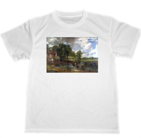 John Constable 드라이 티셔츠 걸작 회화 미술 용품 Hay Wagon, 큰 사이즈, 크루 넥, 일러스트레이션, 성격