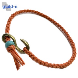 guild-n * orange brass brass hook wax code anklet bracele mi sun ga men's lady's both for 