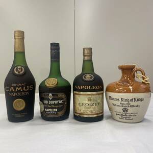 D294739(103)-902/MM3000　酒　4本まとめ　COGNAC CAMUS NAPOLEON/OTARD DUPUY&Co/CROIZET/Munro's king of kings　whisky