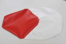 縫製済 シート 表皮 FTR223 赤白 立体縫製 レザー 生地 seat leather 3Dsewing HONDA cover red white 2tones_画像1