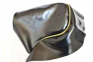 縫製済 表皮 JOG 27V つや黒 黄色パイピング ヤマハ ジョグ シート 生地 レザー yamaha seat cover leather