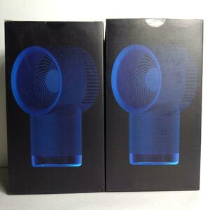 [ new goods *2 pcs. set ] Mist attaching desk fan [AIR COORER] cold manner machine cold air fan blue free shipping 