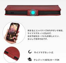 最高級PUレザー★iPhone15 Pro Max 手帳型ケース★フラップ スタンド マグネット式 レッド_画像2