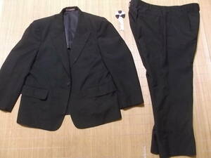 小柄　太いサイズ　Cityyork製　シングル　礼服　ブラックスーツセットアップ　C67