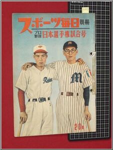 p2373『野球雑誌』『スポーツ毎日別冊　プロ野球 日本選手権試合号　S24/5』検:角力 相撲 ベースボール 黎明期資料