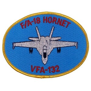 UA02 米海軍 USN VFA-132 F/A-18 HORNET ホーネット ミリタリー ワッペン パッチ ロゴ エンブレム アメリカ 米国 USA 輸入雑貨