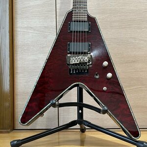 ★ SCHECTER シェクター ★ HELLRAISER V-1 FR AD-V-1 FR ★ RED ワインレッド ★ ケース無し★ 変形ギター ★ フライングV