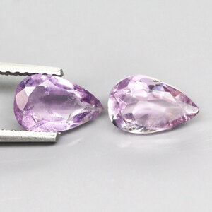 【天然アメジストルース 2個組 1.52ct:3219】ブラジル産 Natural Amethyst 裸石 標本 鉱物 宝石 jewelry Brazil