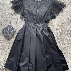 【新品未使用】LAGUNAMOON オーバーレースギャザードレス 黒