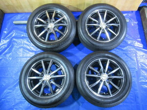 激安即決！MONZA 14-5.5J 4H/100 ET47 + BRIDGESTONE 175/65R14 2021年製！中古4本セット！コルト マーチ フィット キューブ！T007476