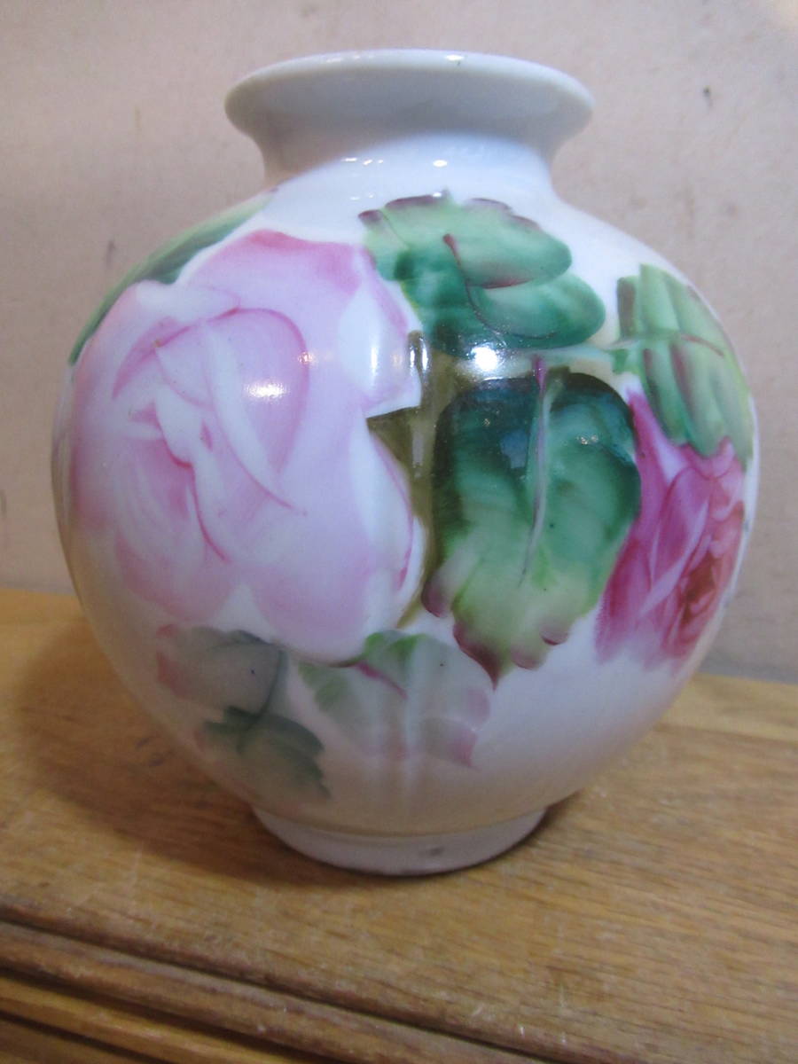 Free shipping Showa retro hand painted vase 1950 Hokkaido Development Expo commemorative item no box, antique, collection, miscellaneous goods, others
