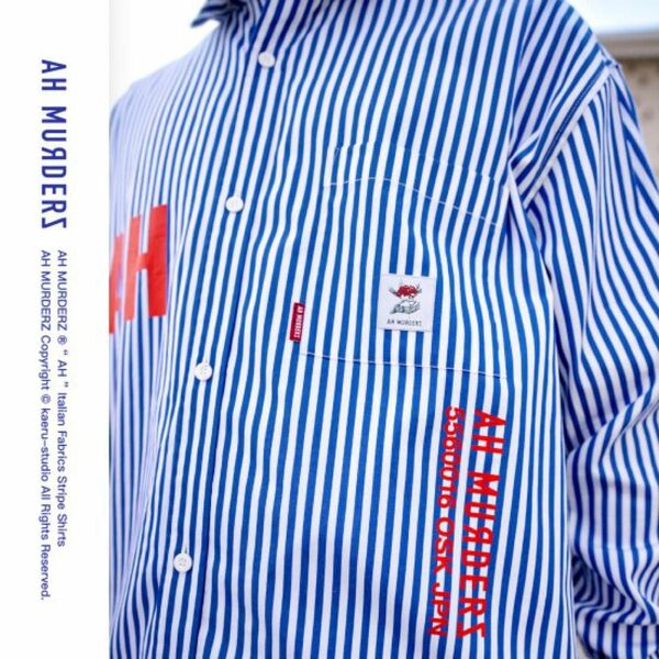 AH MURDERZ“ AH “ Italian Fabrics Stripe Shirts- limited 9 -