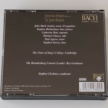 【2CD】クレオベリー/キングス・カレッジ/J.S.バッハ ヨハネ受難曲 BWV.245/グッドマン/ブランデンブルク・コンソート/JOHANNES PASSION_画像2