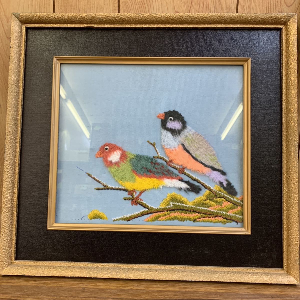 9-89 Thread Painting Bird Matsudo Cultural Embroidery Embroidery Picture Frame, sewing, embroidery, embroidery, Finished Product