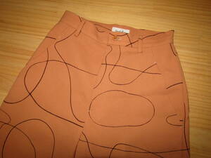 Y送料無料564【steven alan スティーブンアラン】CURVE PRINT TAPERED PANTS カーブ プリント テーパード パンツ オレンジ系 SIZE M