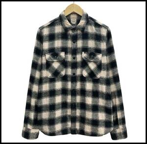 COOTIE クーティー NEP OMBRE CHECK L/S WORK SHIRT USED ネップ 加工 オンブレ チェック 総柄 長袖 ワーク シャツ ネルシャツ M