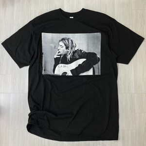 ロサンゼルス発 【L】 Kurt Cobain カートコバーン 半袖 ヘビーウェイト Tシャツ 黒 バンドT ロックバンド USA規格 ニルヴァーナ