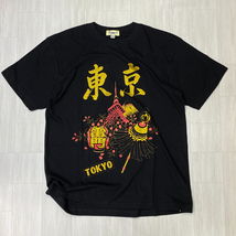 限定 【3L】 横須賀名物 YOKOSUKA 横須賀 和柄Tシャツ 東京ワター 雷門 TOKYO 富士山 Mt.Fuji 黒 ゴールドラメ 日本 スカT (JPT7)_画像2