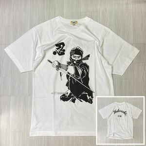 限定 【L】 横須賀名物 YOKOSUKA 横須賀 和柄Tシャツ 忍 Ninja 忍者 日本 スカT 白 (JPT19) 土産 スーベニア SOUVENIR