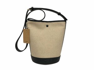 A.P.C. ( A.P.C. ) jute парусина × кожа ведро сумка сумка на плечо Sac Helene LIADV F61302 LZZ бежевый × чёрный (TN) /078