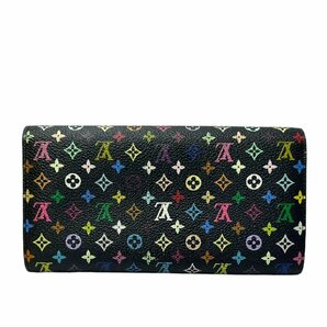 LOUIS VUITTON (ルイヴィトン) ポシェット ポルト モネクレディ モノグラム マルチカラー ノワール 二つ折り 長財布 M60005 ブラック/025の画像2