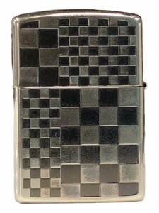 zippo (ジッポー) 2016年製 チェック柄 フリントオイルライター アメリカ製 シルバー 雑貨/091