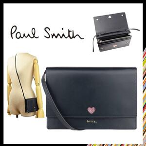 0* new goods unused Paul Smith cut out 2WAY shoulder bag navy 0*