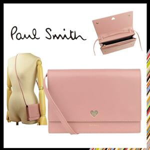 ○★新品 未使用 Paul Smith カットアウト 2WAY ショルダーバッグ ピンク○●