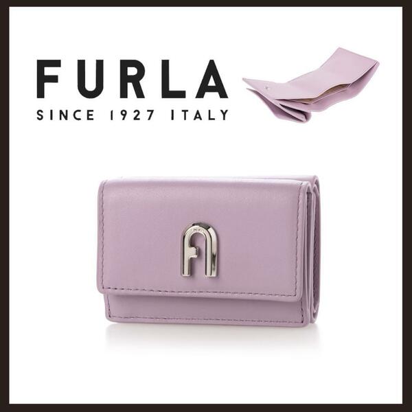 ○★新品 未使用 FURLA ムーン 定番コンパクトウォレット パープル○●