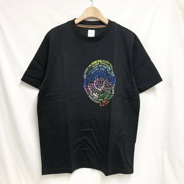 ○★訳有り 新品未使用　Paul Smith（ポール・スミス）　スパイラルロゴ プリントTシャツ　M　ブラック★○