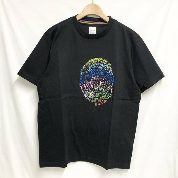 ○★訳有り 新品未使用　Paul Smith（ポール・スミス）　スパイラルロゴ プリントTシャツ　S　ブラック★○