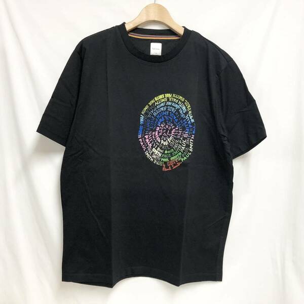 ○★訳有り 新品未使用　Paul Smith（ポール・スミス）　スパイラルロゴ プリントTシャツ　L　ブラック★○