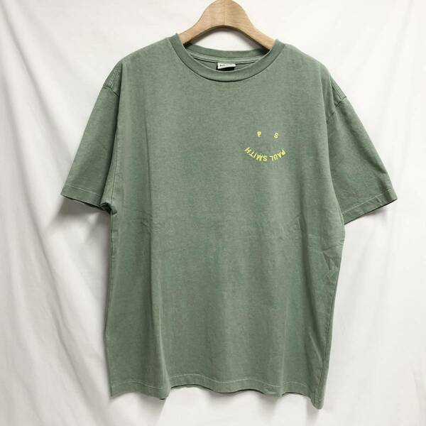 ○★訳有り 新品未使用　PS Paul Smith（ピーエス ポール・スミス）　Happy ヴィンテージTシャツ　2L　グリーン系★○