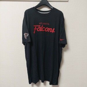 NIKEナイキ NFL アトランタ・ファルコンズ　半袖Tシャツ ロゴプリント サイズXXL 杢柄 黒 ブラック 05I1607