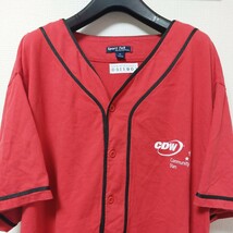 US古着 企業系 半袖 ベースボール シャツ XL 赤 レッド 05I1901_画像2