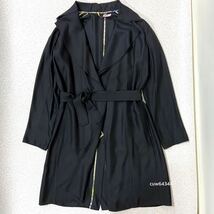 国内正規品 超高級 ETRO エトロ シルク100％ 特殊加工 デザインコート ロングコート 42 S～M対応 ブラック 黒 ドレスコート！_画像3