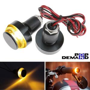 ◇送料220円◇汎用 12V LED 黄白 ハンドルバーエンド ウインカー 2個セット DAX50 ST50 モトラ ダックス50 ゴリラ カブラS