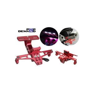 ◇送料無料◇汎用 赤 可変フェンダーレス ナンバーステー アルミ LEDナンバー灯付 R1-Z RD250 RZ250 RZ250R RZ250RR SDR SRV250 MT-15