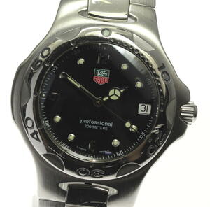 値下げ☆稼働☆TAG Heuer（タグ・ホイヤー）プロフェッショナル キリウム WL1112 黒文字盤 デイト付き メンズ 200M 純正BOX付き☆匿名発送