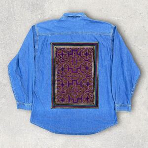 【希少】 90s Levi's ヴィンテージ デニム ウエスタンシャツ インディゴ 長袖 SHIRT 長袖シャツ ビッグサイズ アメカジ vintage XL〜