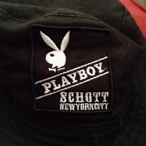 送料無料！ schott playboy コラボ バケットハット 黒 M サイズ の画像3