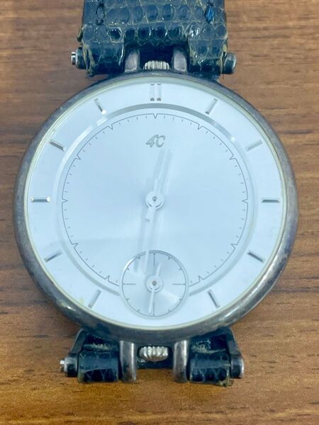 4℃ デュアルタイムsterling silver シルバー925 純銀製オリジナル尾錠 銀無垢