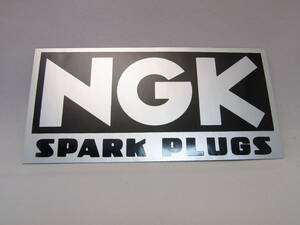 ★送料無料!★【NGK SPARK PLUGS】SILVER ステッカー 横:11cm 縦:5.5cm ★スパークプラグ ロゴ デカール シール